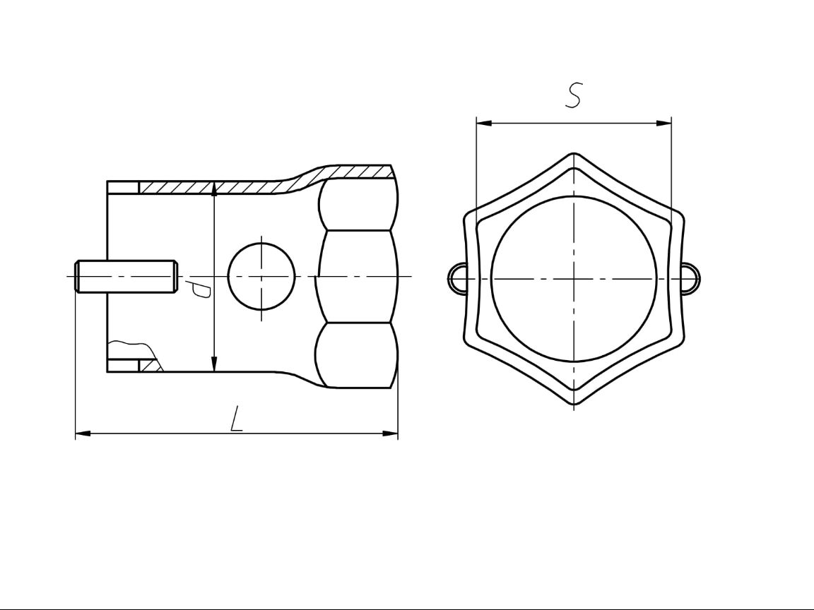 Чертеж Ключи гаечные торцовые трубчатые S55 с внутренним шестигранником односторонние (со штифтом)